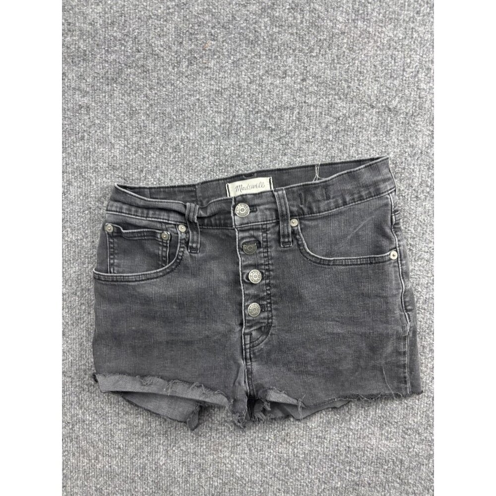 Madewell Shorts Womens 27P Cali Demi-Boot‎ High Rise Distressed Raw Hem Denim